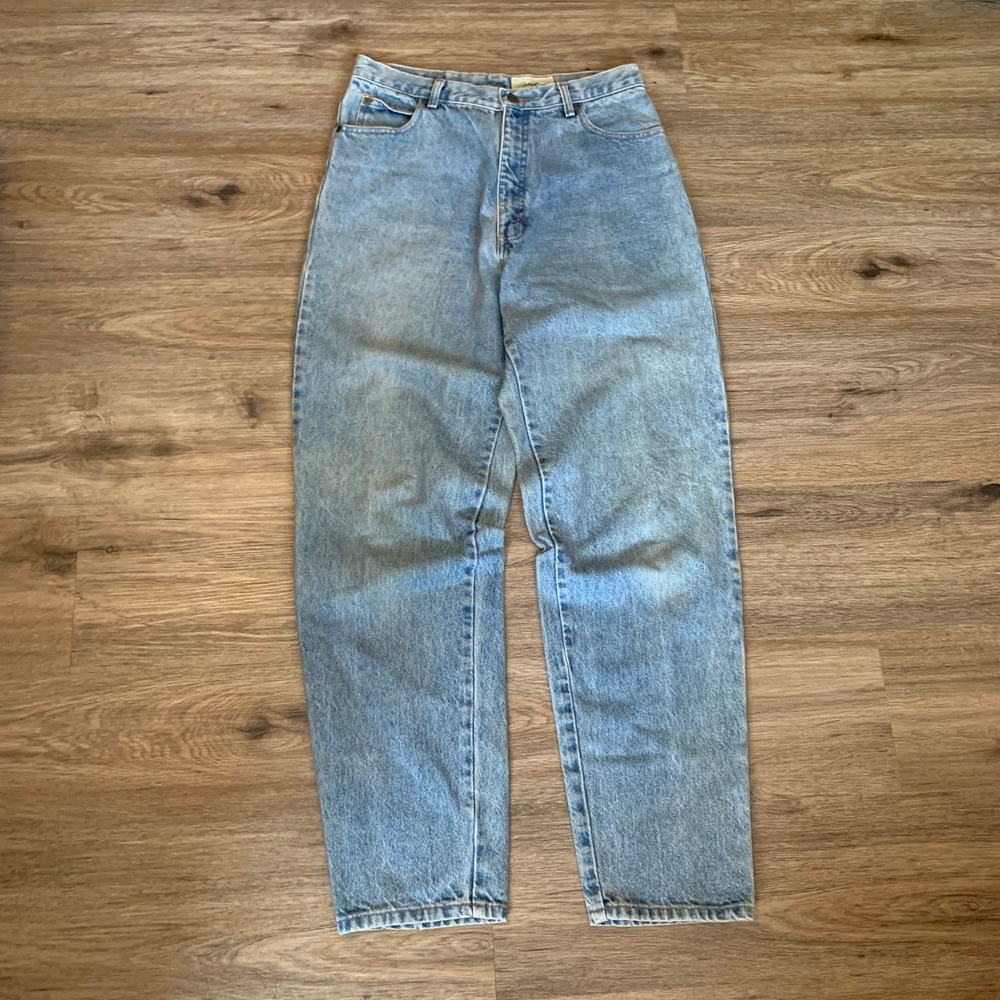 Vintage 90s Eddie Bauer High Waisted Mom Jeans Light Wash 100% Cotton Womens 12